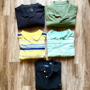 Lot of 5 Men's polo collared s/s shirts, XL / 4 Saddlebred and 1 Chaps